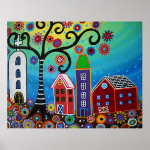 PÔSTER PINTURA MEXICANA DA CIDADE