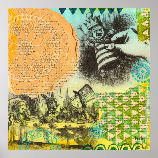 Poster Pintura Mista do Partido do Chá Alice no País das  (Frente)