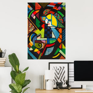 Poster Pintura Modernista Colorida Geométrica Abstrata