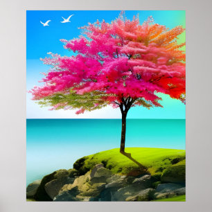 Poster pintura mostrando beleza e majestade de uma árvore