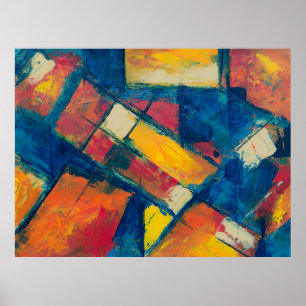Poster Pintura multicolor de abstrato