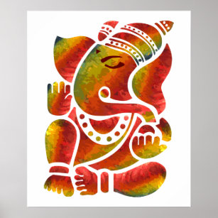 Pôster Pintura Multicolor Ganesha