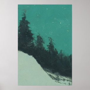 Poster Pintura na Paisagem da Montanha Snowy