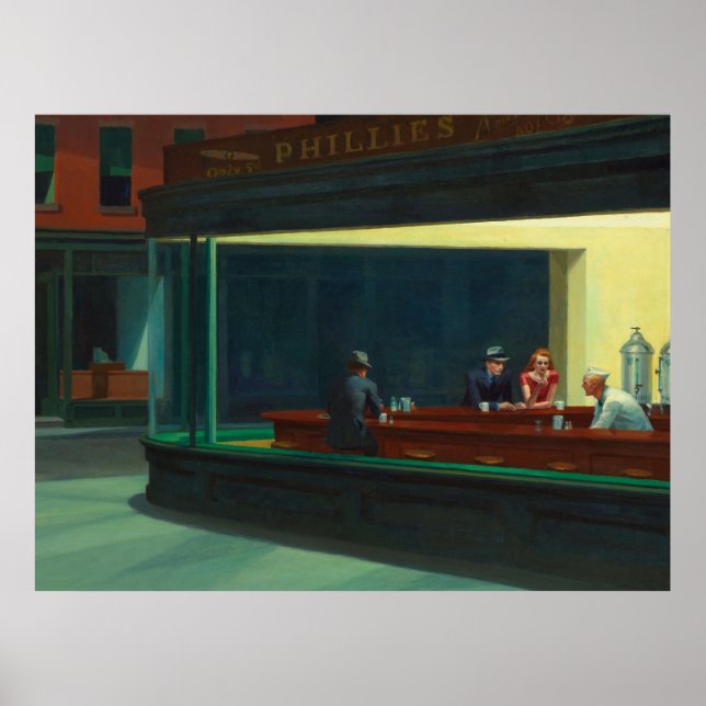 Poster Pintura Nighthawks de Edward Hopper  (Frente)