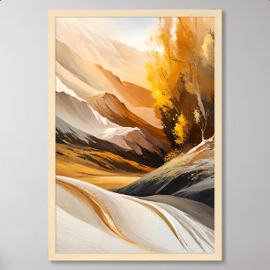 Poster Pintura no Vale do abstrato na Montanha Majestosa