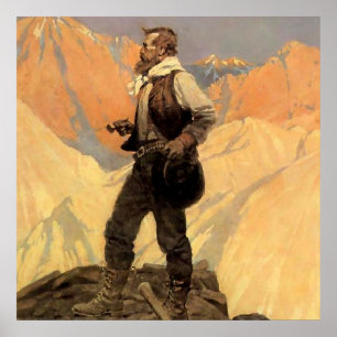 Poster Pintura Ocidental de N C Wyeth “O Garimpeiro”