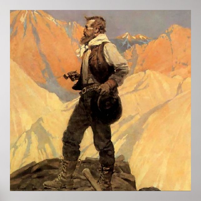Poster Pintura Ocidental de N C Wyeth “O Garimpeiro” (Frente)