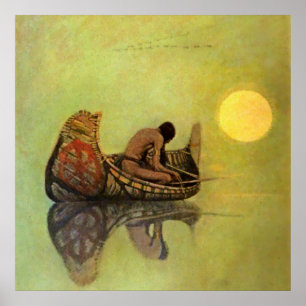 Poster Pintura ocidental de N C Wyeth “O Pescador Silenci
