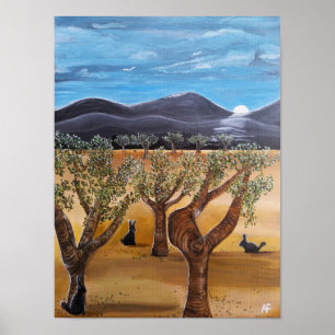 Poster Pintura Olivar de Noche por Alfred Fox