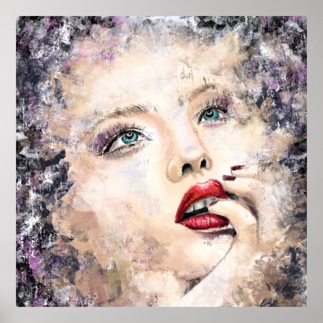 Poster Pintura original de Abstrato de mulher Bonito de o (Frente)