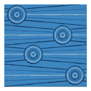 Pôster Pintura original em linha e círculo