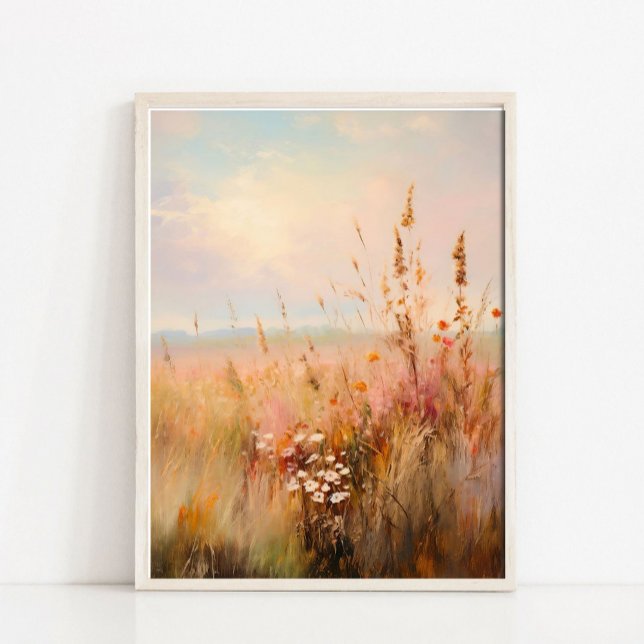 Poster Pintura paisagística de campo de flores silvestres (Criador carregado)