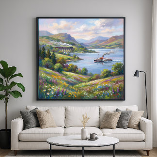 Poster Pintura Paisagística em Estilo Impressionista da E