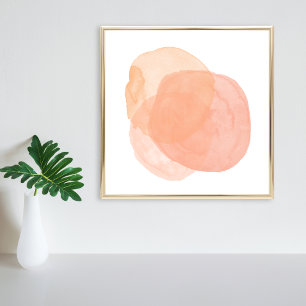 Poster Pintura por Aquarela Abstrato em Pastel Coral