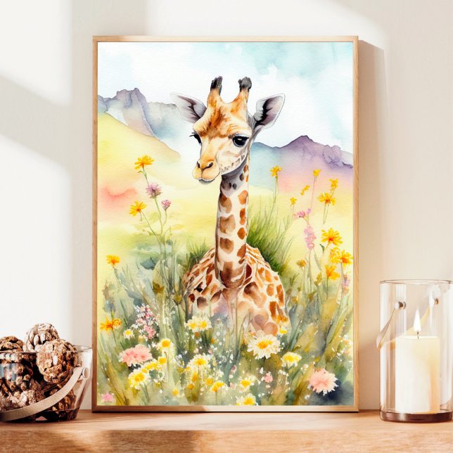 Poster Pintura por Aquarela de Giraffe (Criador carregado)