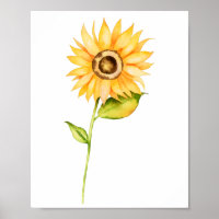 Pintura Por Aquarela De Girassol