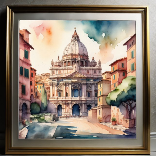 Poster Pintura por Aquarela de Roma Itália (Criador carregado)
