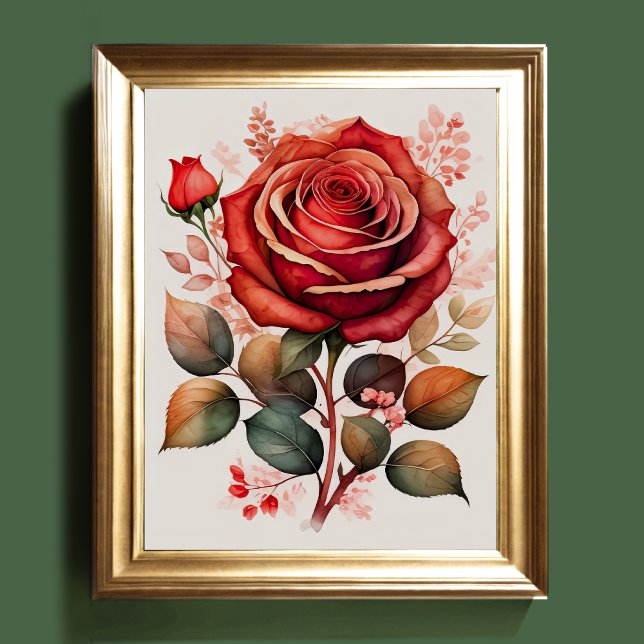 Poster Pintura por Aquarela de um Vermelho Rosa (Criador carregado)