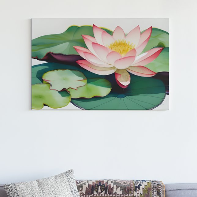 Poster Pintura Por Aquarela De Uma Flor De Lotus (Criador carregado)