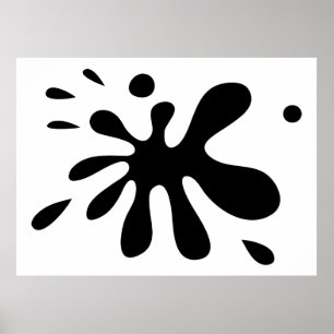 Pôster Pintura preta Splat