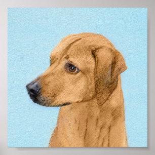 Poster Pintura Ridgeback da Rodésia - Arte Cão Original