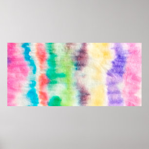 Poster Pintura Suja Negra. Padrão Shibori. Pincel Rosa