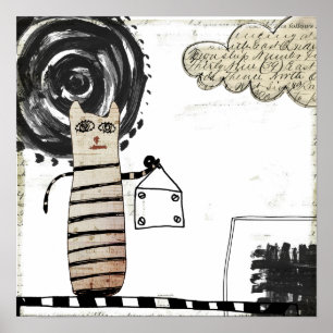 Poster "pintura surreal do sol preto"