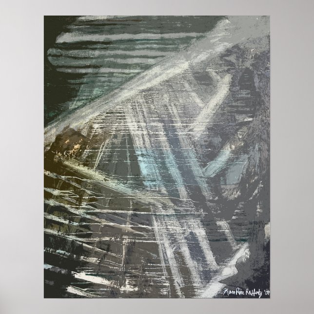 Poster Pintura Textural Subterrânea abstrato (Frente)