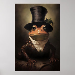 Poster Pintura Vintage de Halloween de Sapo, Sapo de Hall