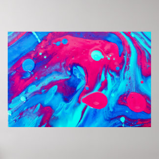 Poster Pintura violeta e abstrato azul