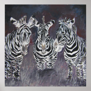 Pôster pintura zebra