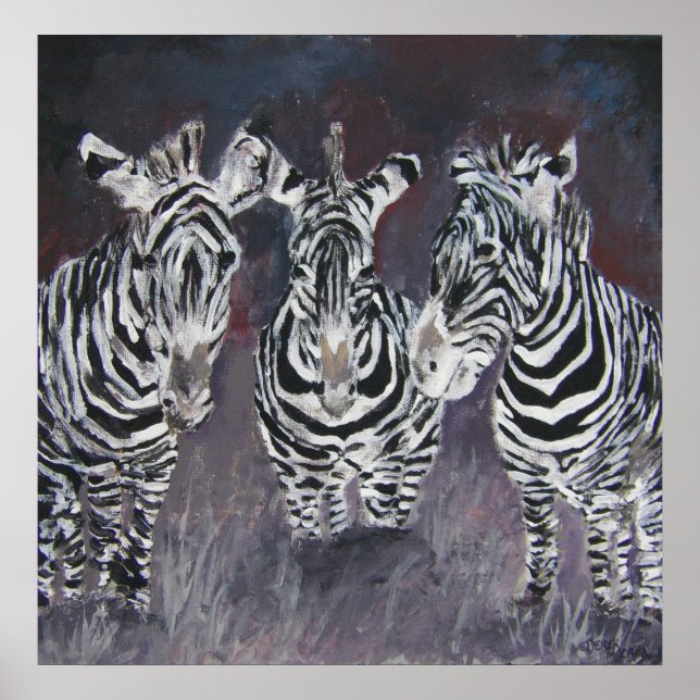 Pôster pintura zebra (Frente)