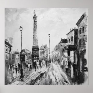 Poster Pinturas artísticas negras e brancas.