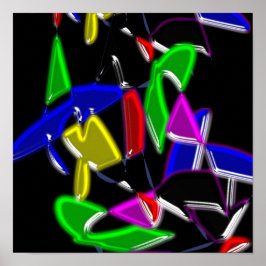 Poster Pinturas de arte modernas, explosão de cores