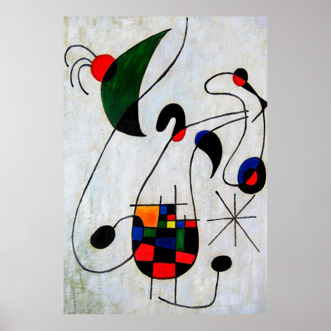 Poster pinturas de joan miro, abstrato art (Frente)