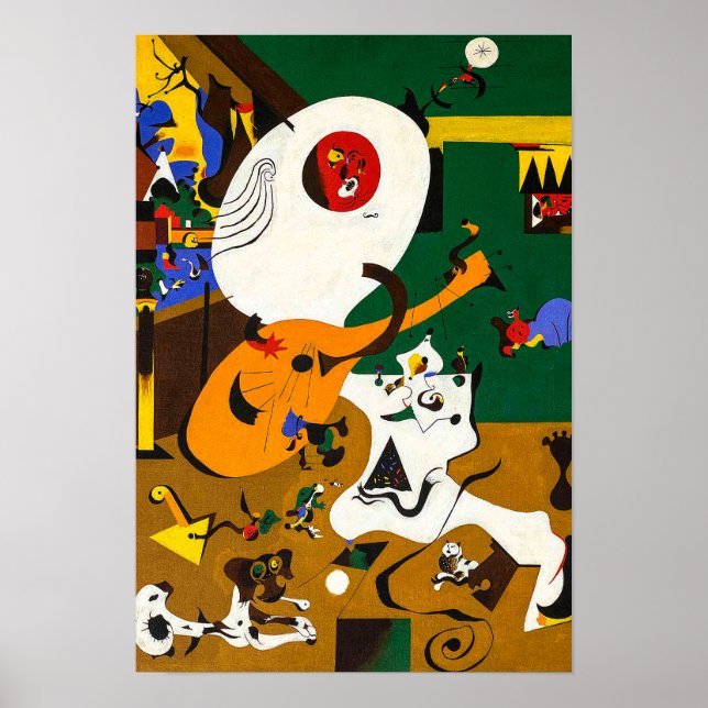 Poster pinturas de joan miro, abstrato art (Frente)