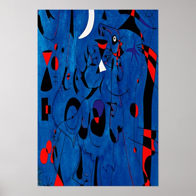 Poster pinturas de joan miro, abstrato art (Frente)