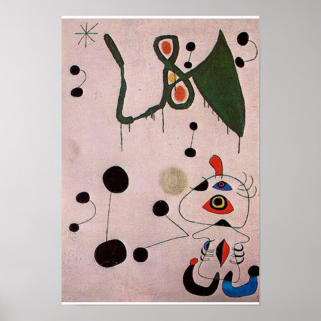 Poster pinturas de joan miro, abstrato art (Frente)