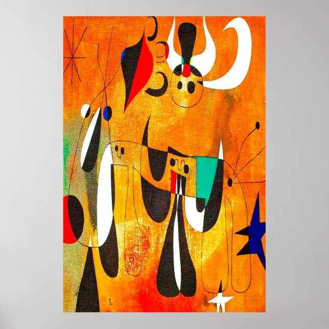Poster pinturas de joan miro, abstrato art (Frente)