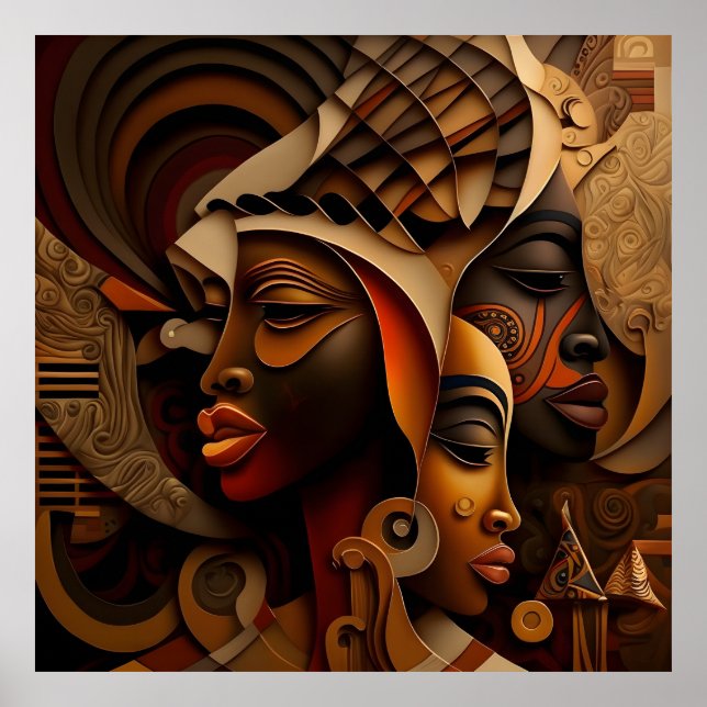Poster pinturas femininas abstrato (Frente)