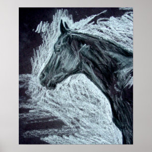 Poster Pinturas realísticas do cavalo. Imagens de um