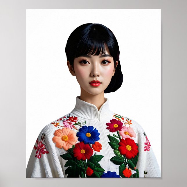 Poster pinup de beleza japonesa (Frente)
