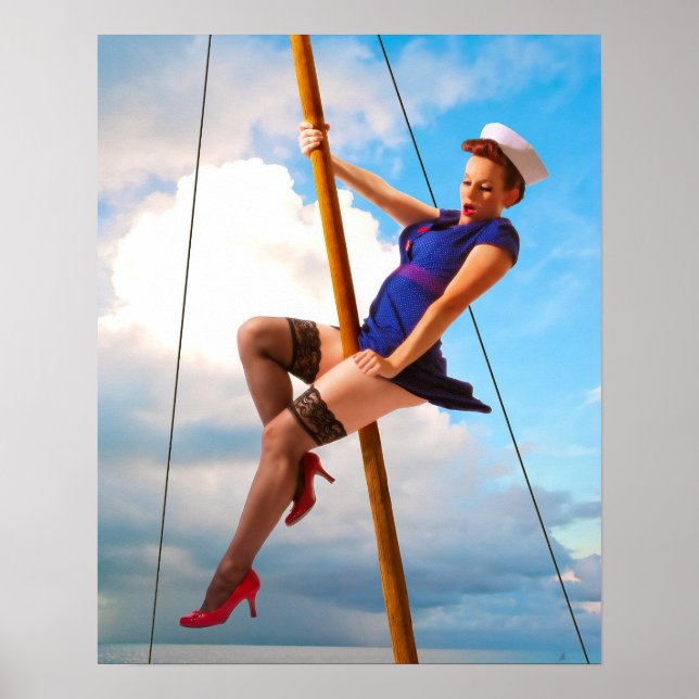 Pôster Pinup de Garota do Marinheiro (Frente)