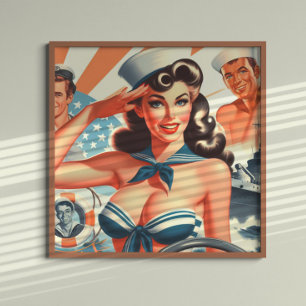Poster Pinup do marinheiro bonito