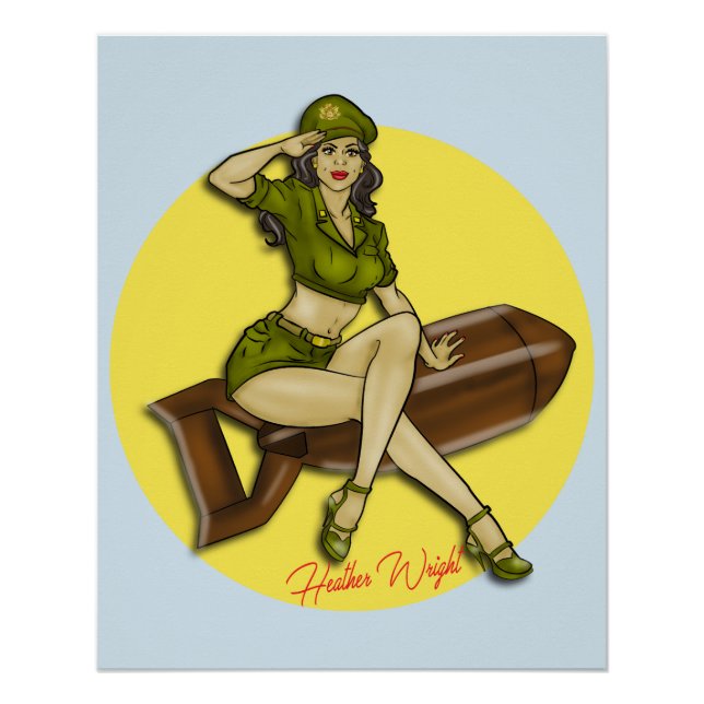 Pôster Pinup Girl Bombshell, Latina (Frente)