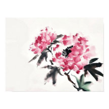 Pionia pintura artística minimalista japonesa 