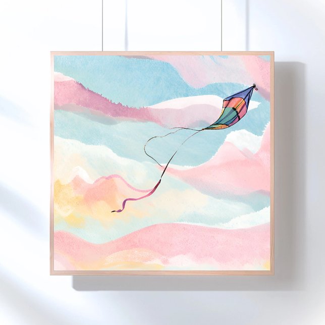 Poster Pipa Voadora | Pintura do Céu em Aquarela Aérea (Criador carregado)