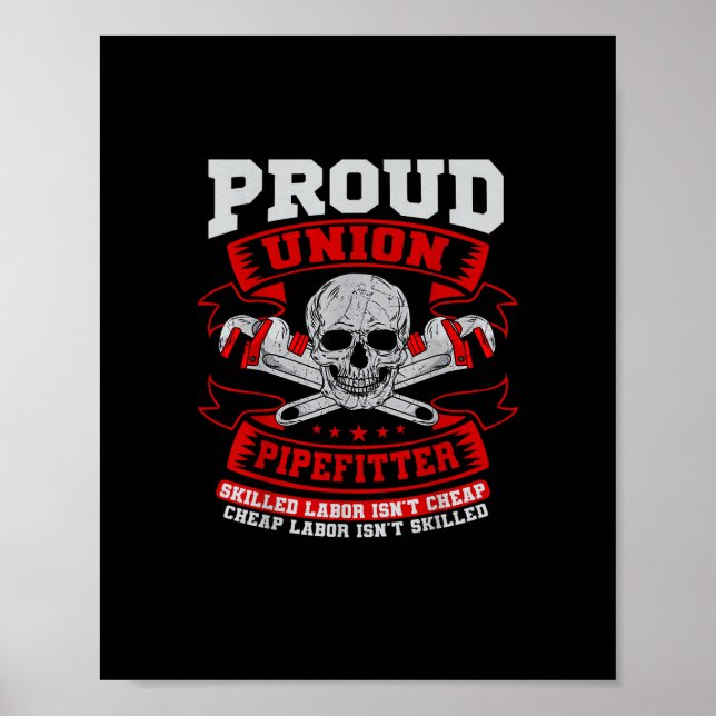 Poster Pipefitter Steamfitter Plumber - Trabalho Qualific (Frente)