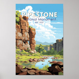 Poster Pipestone National Monument Minnesota Viagem Art