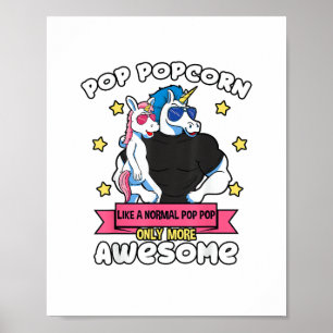 Poster Pipoca Pop 1 Criança Dia dos Pais Pop Pop Unicórni